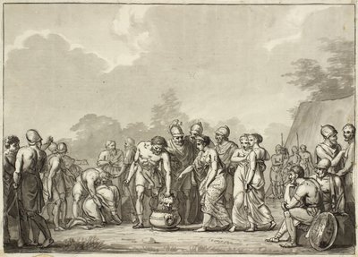 Tomyris, królowa masaży, wrzuca głowę Cyrusa do kadzi z krwią autorstwa Christoffer Wilhelm Eckersberg