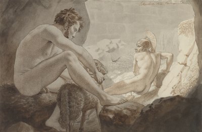 Odyseusz ucieka przed Polifem autorstwa Christoffer Wilhelm Eckersberg