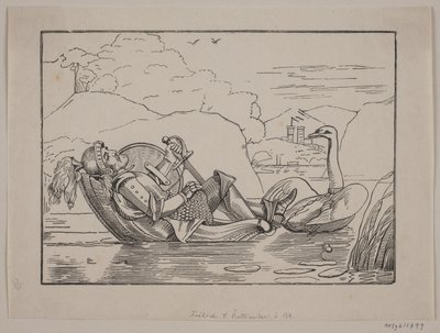Lot z Kullen, widziany z jeziora Mølle Leje. autorstwa Christoffer Wilhelm Eckersberg