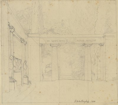 Część ogrodu Villa Borghese z Porta Ægiziana w Rzymie. autorstwa Christoffer Wilhelm Eckersberg