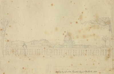Lot z Villa Pamphili w kierunku kościoła św. Piotra. autorstwa Christoffer Wilhelm Eckersberg