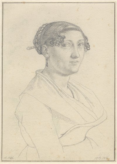 Portret rzymskiej kobiety, jedna twarz zwrócona w prawo. autorstwa Christoffer Wilhelm Eckersberg