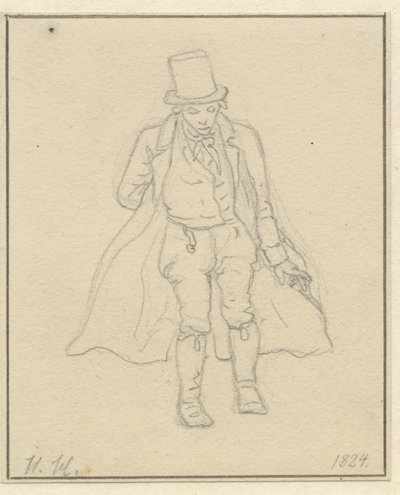 Malarz portretowy Hans Hansen, pełna postać autorstwa Christoffer Wilhelm Eckersberg