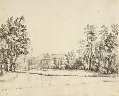 Sanderumgaard widziany z ogrodu autorstwa Christoffer Wilhelm Eckersberg