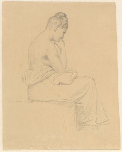 Siedząca modelka widziana z tyłu. autorstwa Christoffer Wilhelm Eckersberg