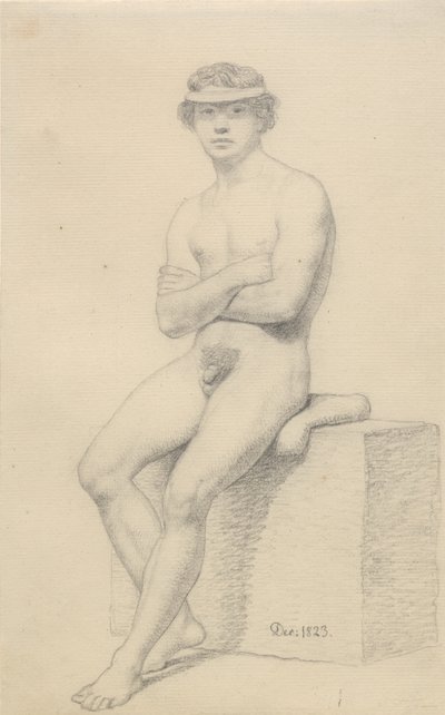 Siedzący model męski. autorstwa Christoffer Wilhelm Eckersberg