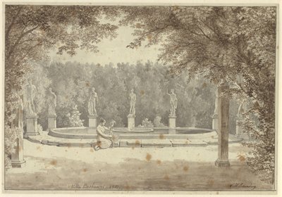 Fontanna w ogrodzie Palazzo Barberini, Rzym autorstwa Christoffer Wilhelm Eckersberg