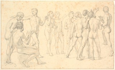 Badanie grupy nagich mężczyzn autorstwa Christoffer Wilhelm Eckersberg