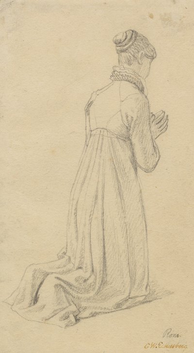 Studium klęczącej kobiety. autorstwa Christoffer Wilhelm Eckersberg