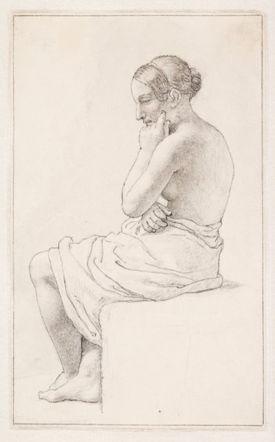Studium siedzącej półnagiej kobiety autorstwa Christoffer Wilhelm Eckersberg