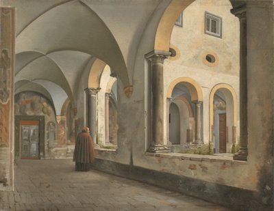 Krużganki klasztoru franciszkanów Santa Maria in Aracoeli w Rzymie autorstwa Christoffer Wilhelm Eckersberg