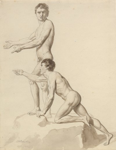 Dwóch Izraelitów na bloku skalnym autorstwa Christoffer Wilhelm Eckersberg