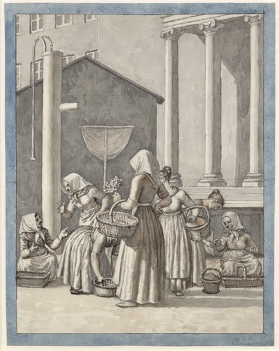 Torvekoner w Kopenhadze autorstwa Christoffer Wilhelm Eckersberg