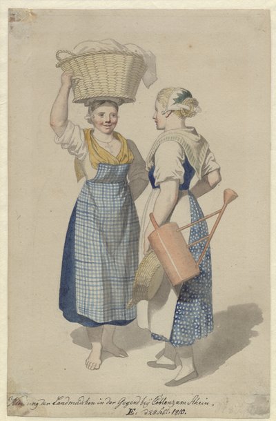 Dwie dziewczyny z regionu Koblencji autorstwa Christoffer Wilhelm Eckersberg
