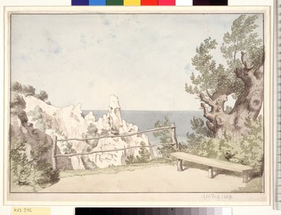 Widok z Møns Klint na Sommerspiret autorstwa Christoffer Wilhelm Eckersberg