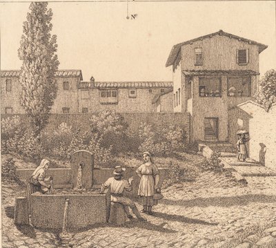 Widok włoskiej wioski autorstwa Christoffer Wilhelm Eckersberg