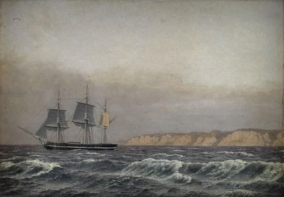 Widok na klify Møn i Corvette autorstwa Christoffer Wilhelm Eckersberg