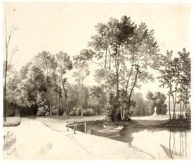 Widok na ogród Sanderumgaard autorstwa Christoffer Wilhelm Eckersberg
