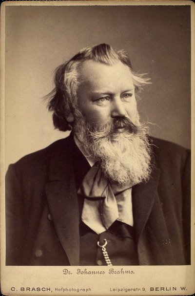 Johannes Brahms, niemiecki kompozytor i pianista, 1889 autorstwa C Brasch