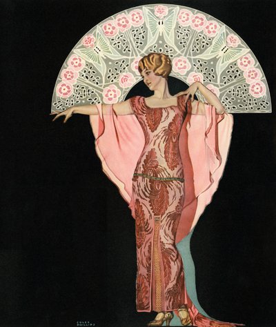 Piękno Art Deco z wachlarzem autorstwa Colesa Phillipsa autorstwa C. Coles Phillips