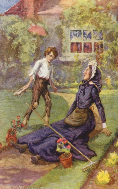 Ilustracja do książki "David Copperfield" Charlesa Dickensa (kolorowa litografia) autorstwa C. Dudley (after) Tennant