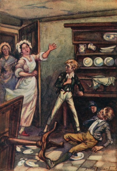 Ilustracja do Olivera Twista autorstwa Charlesa Dickensa (litografia kolorowa) autorstwa C. Dudley (after) Tennant