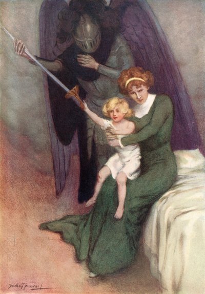 Kobieta i wojna (litografia kolorowa) autorstwa C. Dudley (after) Tennant