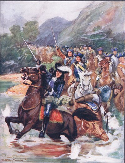 Pobłogosław chwalebnej pamięci..., ilustracja z „Ballad o słynnych walkach”, ok. 1900 r. (litografia kolorowa) autorstwa C. Dudley Tennant