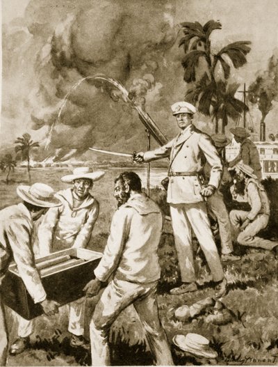 Oddział rakietowy w Atbarze (litho) autorstwa C. Dudley Tennant