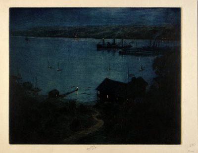 Światło księżyca - rzeka Hudson autorstwa C. F. William Mielatz