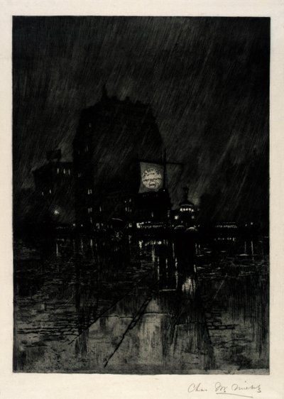 Deszczowa noc, Madison Square autorstwa C. F. William Mielatz