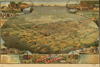 Phoenix, Maricopa Co., Arizona z lotu ptaka. autorstwa C. J.; Byrnes Dyer