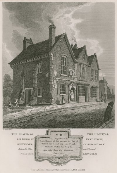Kaplica Szpitala dla Trędowatych przy Kent Street w Southwark, zwana Le Lock autorstwa C. John Mayle Whichelo