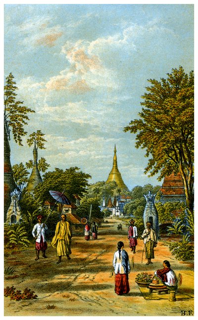 Pagoda Shwe Dragon, Rangun, XIX wiek. autorstwa C Kegan Paul