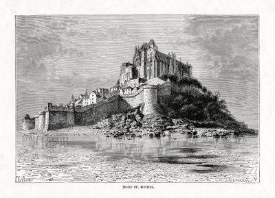 Mont-Saint-Michel, Normandia, Francja, 1879 autorstwa C. Laplante