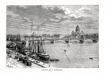 Rzeka Newa, Petersburg, 1879 autorstwa C. Laplante
