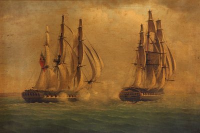 Akcja między HMS "Crescent" i "Reunion", 20 października 1793: okręty zaangażowane (obraz) autorstwa C. M. Jones