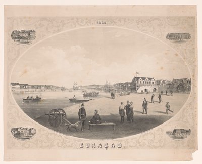 Widok na port na Curaçao Curacao (tytuł na obiekcie) autorstwa C. Parsons