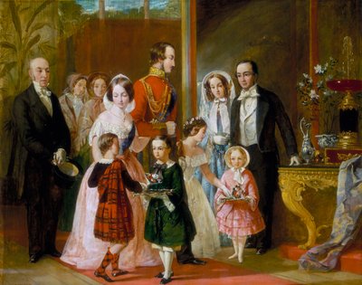 „Thomas Younghusband i jego rodzina spotykają królową Wiktorię i jej rodzinę w Crystal Palace”, ok. 1854 r. autorstwa C Wells