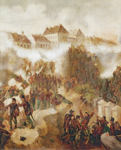 Odbicie twierdzy Buda przez powstańców węgierskich 21 maja 1849 r. autorstwa C. Wemik