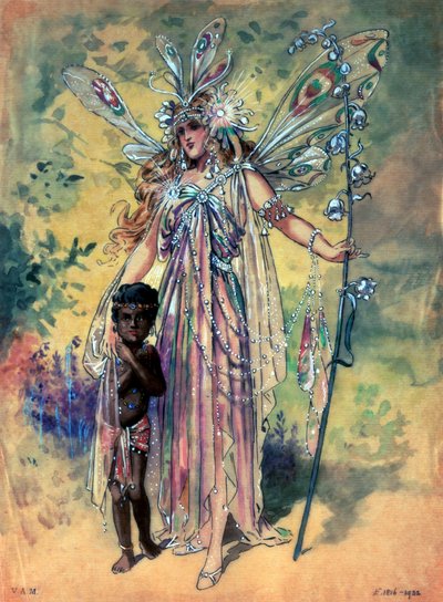 Titania, projekt kostiumu do Snu nocy letniej, wyprodukowany przez R. Courtneidge w Princes Theatre, Manchester autorstwa C. Wilhelm