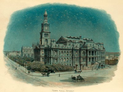 Ratusz, Sydney, Nowa Południowa Walia, Australia, 1896. autorstwa C. Wilkinson