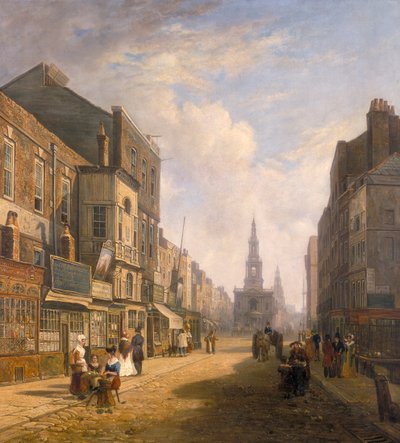 „The Strand, patrząc na wschód od Exeter Change”, c1824 autorstwa Caleb Robert Stanley