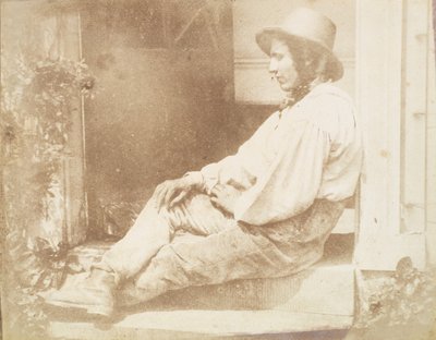 Portret Ogrodnika, prawdopodobnie Davida Rodericka, koniec lat 40. XIX wieku. autorstwa Calvert Jones