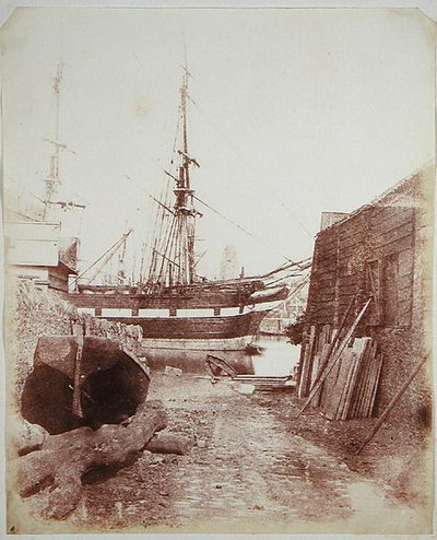 Scena rzeki i nabrzeża c.1846 (fotograwiura) autorstwa Calvert Richard Jones