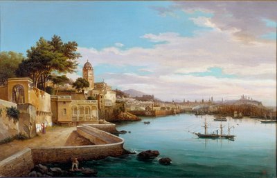 Widok na port w Genui (Widok na port w Genui, Włochy) Obraz Cambiaso (XIX w.) Genes, Galleria d