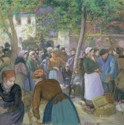 Targ drobiu w Gisors autorstwa Camille Jacob Pissarro