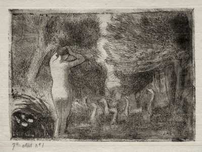 Kąpiący się i Gęsi, 1895. autorstwa Camille Jacob Pissarro