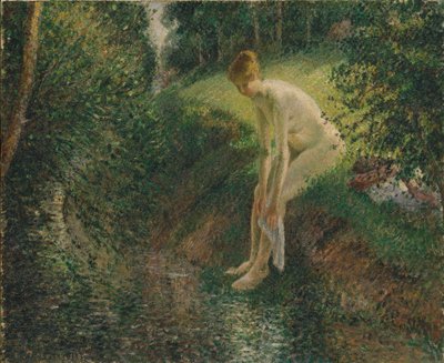Kąpiący się w lesie, 1895 autorstwa Camille Jacob Pissarro