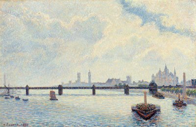 Charing Cross Bridge, Londyn, 1890 autorstwa Camille Jacob Pissarro